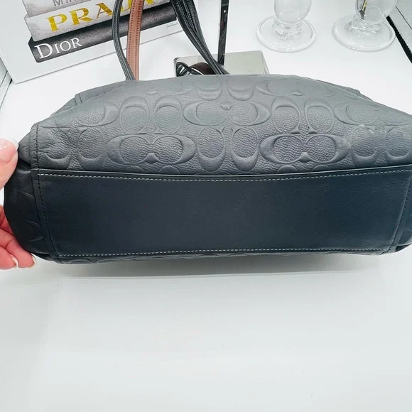 Coach Brooke Carryall Leather Tote Bag - Dark Grey - Picture 13 of 16